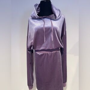 Fashion Nova Lavender Velvet Hooded dress